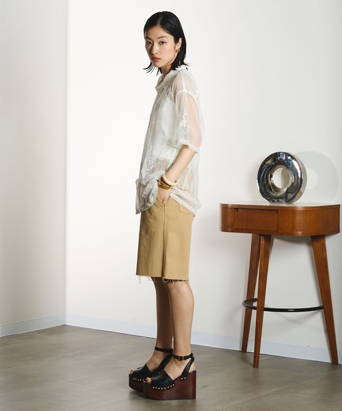 INDIA IS BEAUTIFUL（インディアイズビューティフル）の「【ROSE BUD別注】INDIA IS BEAUTIFUL/EMBROIDERED SHEER TULLE SHIRT（シャツ/ブラウス・レディース・ホワイト/ブラック・ONE SIZE）」の20枚目の写真