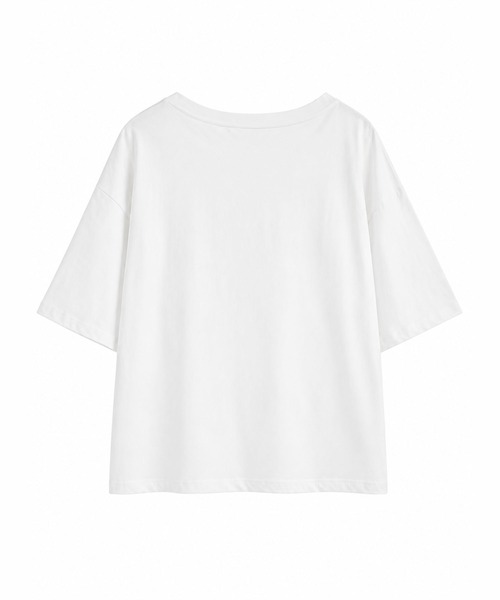 aimoha(アイモハ)の「ワンショルダー風ビッグTシャツ(Tシャツ/カットソー・レディース・ダークグレー/ホワイト・FREE)」の21枚目の写真