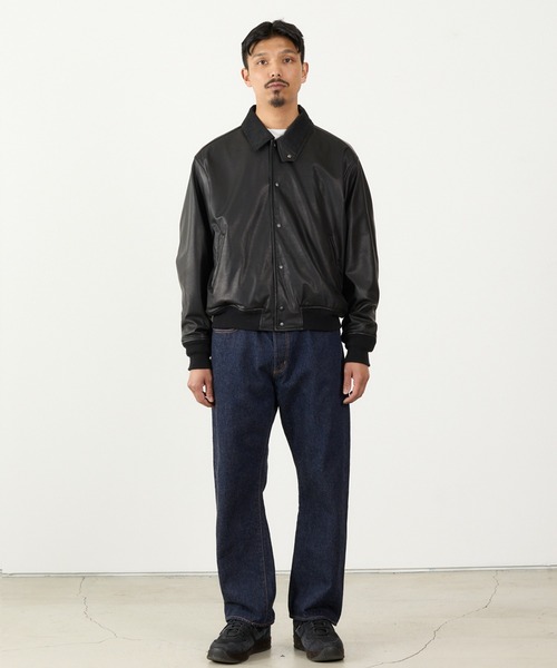 REMI RELIEF(レミレリーフ)の「REMI RELIEF/レミレリーフ レザーJKT レザージャケット 本革 牛革 メンズ レディース 2026年 秋 秋服 冬 冬服(ブルゾン・メンズ・ブラック・M/L/XL)」の3枚目の写真