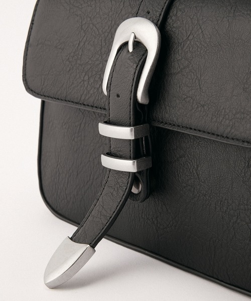 Alfred Alex】Metal Buckle Belted Mini Shoulder Bag / メタル