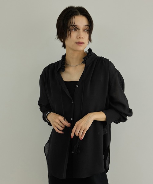 SALON adam et rope'（サロン アダム エ ロペ）の「マルチWAYフリルカラーブラウス（シャツ/ブラウス・レディース・オフホワイト/ブラウン/ブラック・FREE）」の5枚目の写真
