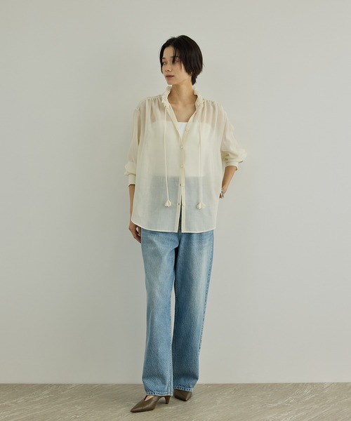 SALON adam et rope'（サロン アダム エ ロペ）の「マルチWAYフリルカラーブラウス（シャツ/ブラウス・レディース・オフホワイト/ブラウン/ブラック・FREE）」の11枚目の写真