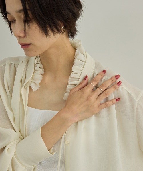 SALON adam et rope'（サロン アダム エ ロペ）の「マルチWAYフリルカラーブラウス（シャツ/ブラウス・レディース・オフホワイト/ブラウン/ブラック・FREE）」の15枚目の写真