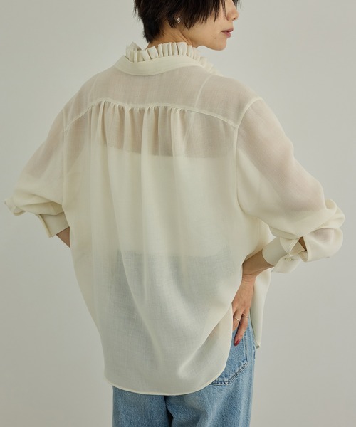 SALON adam et rope'（サロン アダム エ ロペ）の「マルチWAYフリルカラーブラウス（シャツ/ブラウス・レディース・オフホワイト/ブラウン/ブラック・FREE）」の17枚目の写真