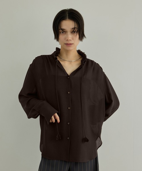 SALON adam et rope'（サロン アダム エ ロペ）の「マルチWAYフリルカラーブラウス（シャツ/ブラウス・レディース・オフホワイト/ブラウン/ブラック・FREE）」の18枚目の写真