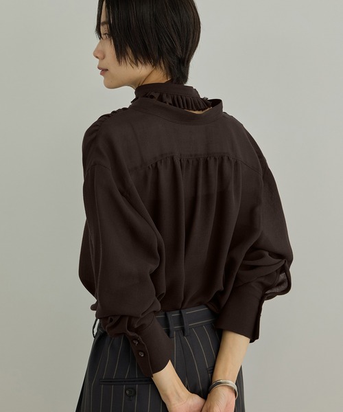 SALON adam et rope'（サロン アダム エ ロペ）の「マルチWAYフリルカラーブラウス（シャツ/ブラウス・レディース・オフホワイト/ブラウン/ブラック・FREE）」の19枚目の写真