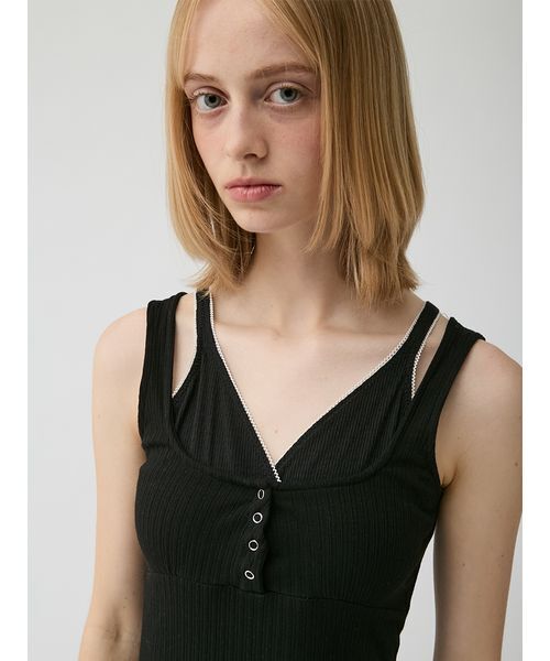 LILY BROWN（リリーブラウン）の「レイヤードレースアップカットワンピース（ワンピース・レディース・ライトブルー/ホワイト/ブラック・F）」の12枚目の写真