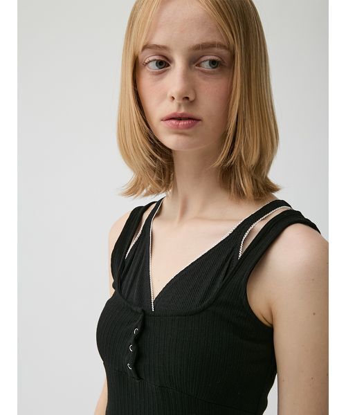 LILY BROWN（リリーブラウン）の「レイヤードレースアップカットワンピース（ワンピース・レディース・ライトブルー/ホワイト/ブラック・F）」の13枚目の写真