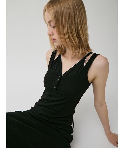 LILY BROWN（リリーブラウン）の「レイヤードレースアップカットワンピース（ワンピース・レディース・ライトブルー/ホワイト/ブラック・F）」の15枚目の写真