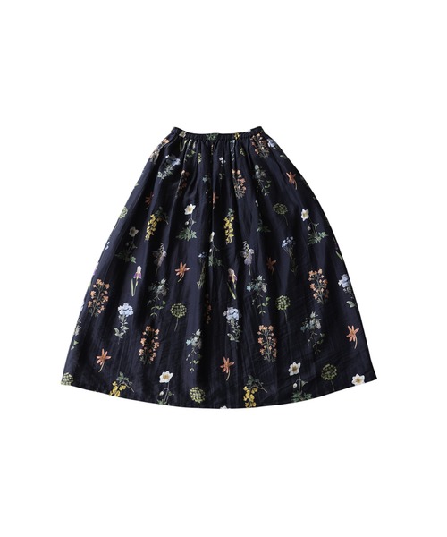 antiqua（アンティカ）の「花柄 フレア ロングスカート（スカート・レディース・ブラック・ONESIZE）」の8枚目の写真