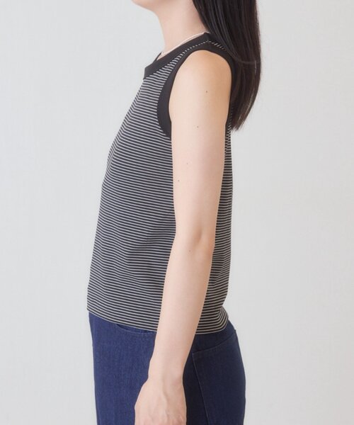 Kastane(カスタネ)の「【一部店舗限定】B ボーダーカップ付きタンクトップ(タンクトップ・レディース・サックスブルー/ブラック/ブラウン・FREE)」の8枚目の写真