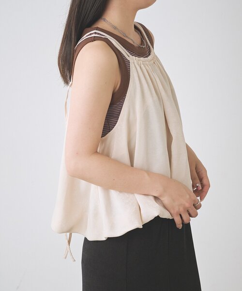 Kastane(カスタネ)の「【一部店舗限定】B ボーダーカップ付きタンクトップ(タンクトップ・レディース・サックスブルー/ブラック/ブラウン・FREE)」の20枚目の写真