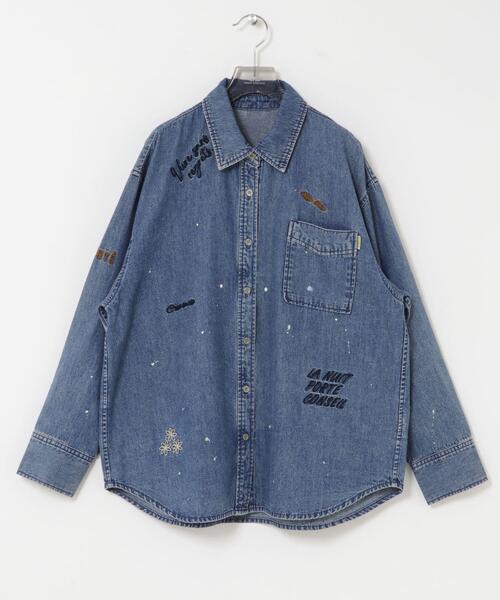 URBAN RESEARCH(アーバンリサーチ)の「『別注』PICCADILLY×URBAN RESEARCH 刺繍デニムシャツ(シャツ/ブラウス・レディース・ライトインディゴブルー/グレー系その他・FREE)」の4枚目の写真