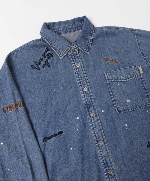 URBAN RESEARCH(アーバンリサーチ)の「『別注』PICCADILLY×URBAN RESEARCH 刺繍デニムシャツ(シャツ/ブラウス・レディース・ライトインディゴブルー/グレー系その他・FREE)」の5枚目の写真