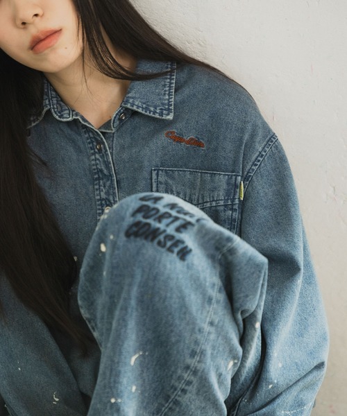 URBAN RESEARCH(アーバンリサーチ)の「『別注』PICCADILLY×URBAN RESEARCH 刺繍デニムシャツ(シャツ/ブラウス・レディース・ライトインディゴブルー/グレー系その他・FREE)」の4枚目の写真