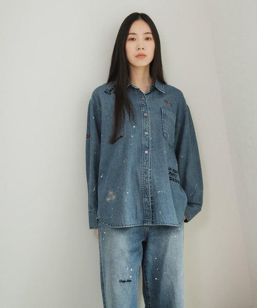 URBAN RESEARCH(アーバンリサーチ)の「『別注』PICCADILLY×URBAN RESEARCH 刺繍デニムシャツ(シャツ/ブラウス・レディース・ライトインディゴブルー/グレー系その他・FREE)」の8枚目の写真