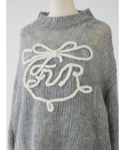 FURFUR(ファーファー)の「リボンロゴ刺繍セーター(ニット/セーター・レディース・グレー/ホワイト/サックスブルー・F)」の19枚目の写真