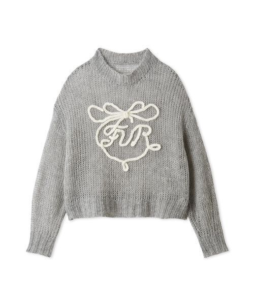 FURFUR(ファーファー)の「リボンロゴ刺繍セーター(ニット/セーター・レディース・グレー/ホワイト/サックスブルー・F)」の13枚目の写真