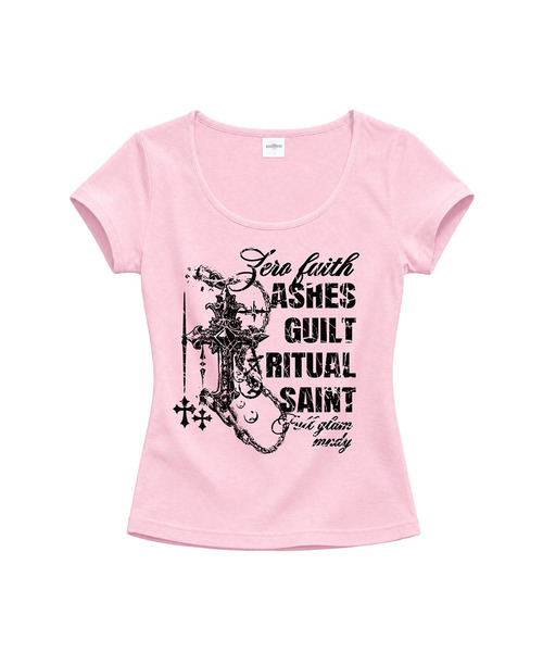 MILLION DAY（ミリオンデイ）の「ダークハロー Uネック スリムフィット 半袖Tシャツ（Tシャツ/カットソー・レディース・ライトピンク/イエロー/ホワイト/ブラック・SMALL/MEDIUM/LARGE）」の4枚目の写真