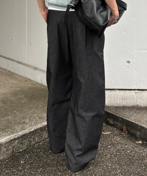 Chikashitsu +(チカシツプラス)の「【Chikashitsu +】stripe denim pants (2color) / 【チカシツプラス】ストライプデニムパンツ(デニムパンツ・メンズ・ブラック/ダークブルー・S)」の6枚目の写真