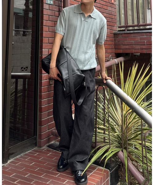 Chikashitsu +(チカシツプラス)の「【Chikashitsu +】stripe denim pants (2color) / 【チカシツプラス】ストライプデニムパンツ(デニムパンツ・メンズ・ブラック/ダークブルー・S)」の8枚目の写真