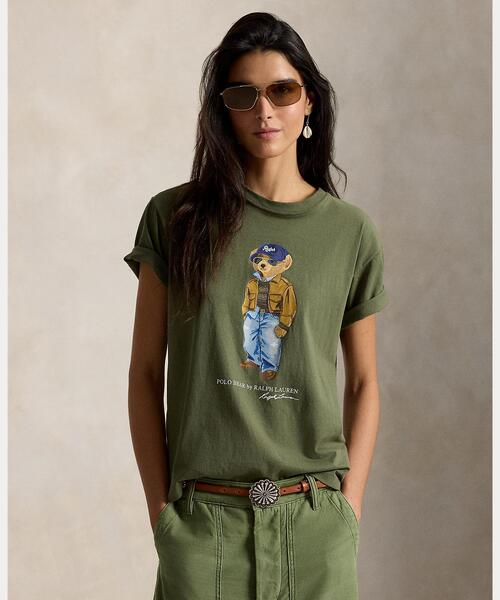 POLO RALPH LAUREN(ポロ ラルフ ローレン)の「Polo ベア コットン ジャージー Tシャツ(Tシャツ/カットソー・レディース・グリーン・S/M/XS)」の1枚目の写真