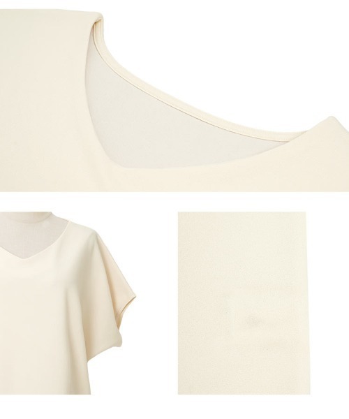 KOBE LETTUCE(コウベレタス)の「前後2way着痩せトップス(Tシャツ/カットソー・レディース・チャコール/アイボリー/ブラック・M)」の10枚目の写真