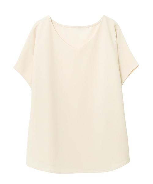 KOBE LETTUCE(コウベレタス)の「前後2way着痩せトップス(Tシャツ/カットソー・レディース・チャコール/アイボリー/ブラック・M)」の11枚目の写真