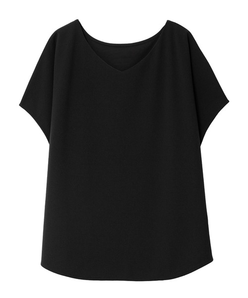 KOBE LETTUCE(コウベレタス)の「前後2way着痩せトップス(Tシャツ/カットソー・レディース・チャコール/アイボリー/ブラック・M)」の12枚目の写真