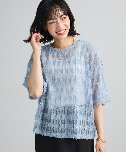 Green　Parks（グリーンパークス）の「SET2点カットフェザープルオーバー＋インナー（Tシャツ/カットソー・レディース・ブルー系その他7/アイボリー/ブラウン/ブラック・FREE）」の4枚目の写真