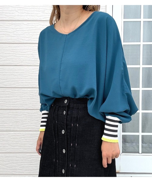 Q(キュー)の「【秋の大本命】リブドルマンPO 2026秋冬 MUSTBUY 定番(シャツ/ブラウス・レディース・ベージュ/ブラック/ターコイズブルー・MEDIUM)」の7枚目の写真