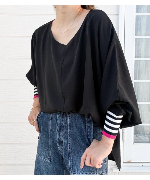 Q(キュー)の「【秋の大本命】リブドルマンPO 2026秋冬 MUSTBUY 定番(シャツ/ブラウス・レディース・ベージュ/ブラック/ターコイズブルー・MEDIUM)」の20枚目の写真