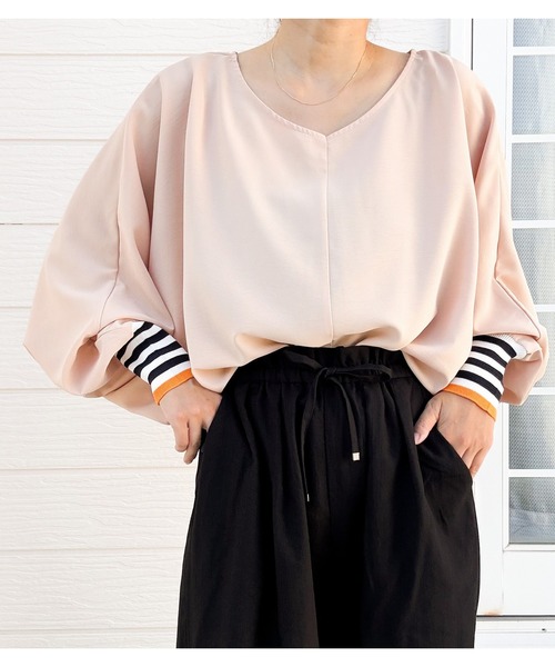 Q(キュー)の「【秋の大本命】リブドルマンPO 2026秋冬 MUSTBUY 定番(シャツ/ブラウス・レディース・ベージュ/ブラック/ターコイズブルー・MEDIUM)」の11枚目の写真