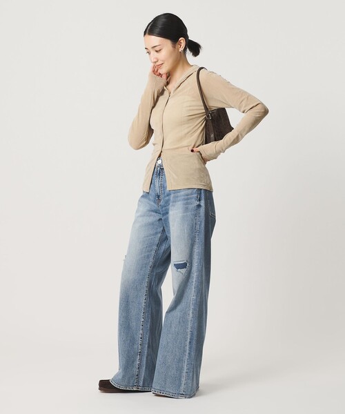 NEEDBY heritage(ニードバイヘリテージ)の「【別注】<NEEDBY heritage>ワイドフレア デニムパンツ/コバルト(デニムパンツ・レディース・コバルトブルー・25/24/23)」の4枚目の写真