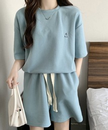 ワンポイントロゴTシャツセットアップ夏服