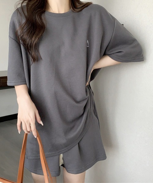 Miniministore(ミニミニストア)の「ワンポイントロゴTシャツセットアップ夏服(セットアップ・レディース・ライトブルー/アイボリー/ダークグレー/ライトグレー・FREE)」の16枚目の写真