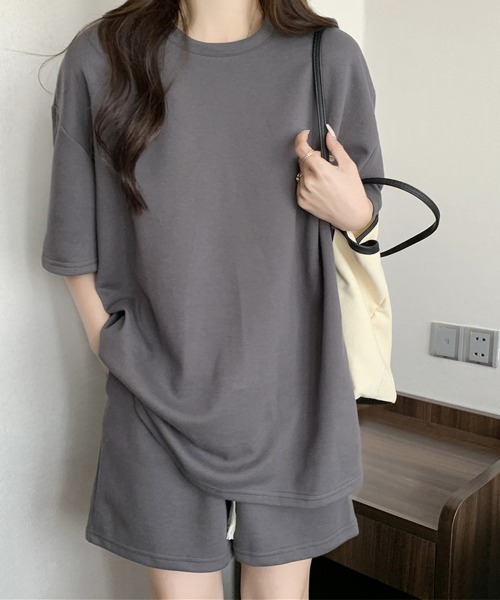 Miniministore(ミニミニストア)の「ワンポイントロゴTシャツセットアップ夏服(セットアップ・レディース・ライトブルー/アイボリー/ダークグレー/ライトグレー・FREE)」の17枚目の写真
