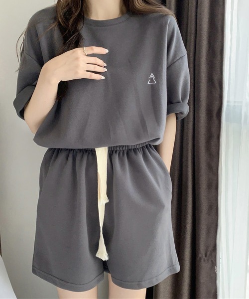 Miniministore(ミニミニストア)の「ワンポイントロゴTシャツセットアップ夏服(セットアップ・レディース・ライトブルー/アイボリー/ダークグレー/ライトグレー・FREE)」の18枚目の写真
