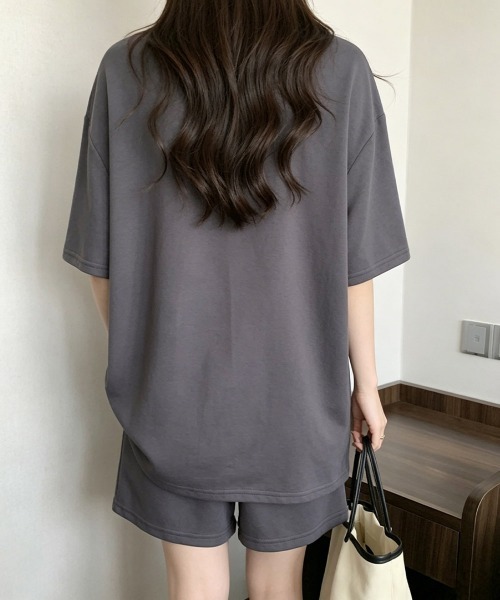 Miniministore(ミニミニストア)の「ワンポイントロゴTシャツセットアップ夏服(セットアップ・レディース・ライトブルー/アイボリー/ダークグレー/ライトグレー・FREE)」の20枚目の写真