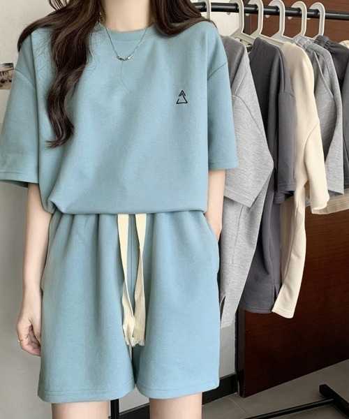Miniministore(ミニミニストア)の「ワンポイントロゴTシャツセットアップ夏服(セットアップ・レディース・ライトブルー/アイボリー/ダークグレー/ライトグレー・FREE)」の21枚目の写真
