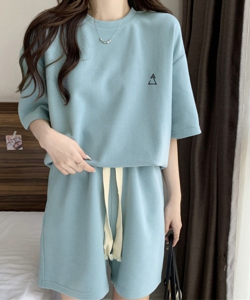Miniministore(ミニミニストア)の「ワンポイントロゴTシャツセットアップ夏服(セットアップ・レディース・ライトブルー/アイボリー/ダークグレー/ライトグレー・FREE)」の22枚目の写真