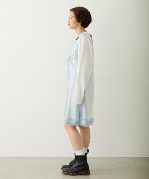 MILKFED.(ミルクフェド)の「V-NECK LACE DRESS(ワンピース・レディース・ブラック/ブラウン/ライトブルー・ONE SIZE)」の8枚目の写真