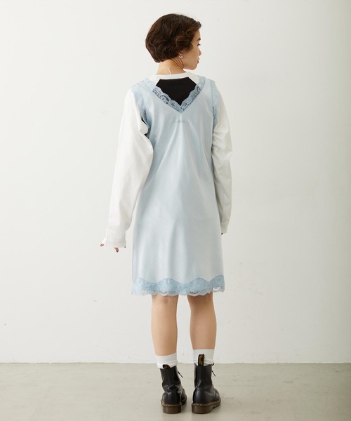 MILKFED.(ミルクフェド)の「V-NECK LACE DRESS(ワンピース・レディース・ブラック/ブラウン/ライトブルー・ONE SIZE)」の10枚目の写真