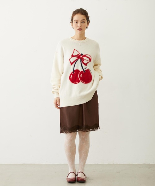 MILKFED.(ミルクフェド)の「V-NECK LACE DRESS(ワンピース・レディース・ブラック/ブラウン/ライトブルー・ONE SIZE)」の22枚目の写真
