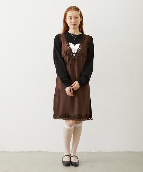 MILKFED.(ミルクフェド)の「V-NECK LACE DRESS(ワンピース・レディース・ブラック/ブラウン/ライトブルー・ONE SIZE)」の11枚目の写真