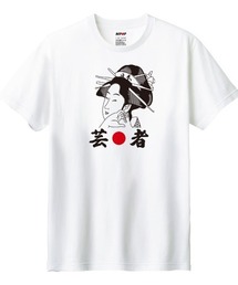 NIPOP(ニポップ) 半袖Tシャツ 芸者 ロゴ イラスト プリント インバウンド お土産 5.6オンス トップス カットソー レディース