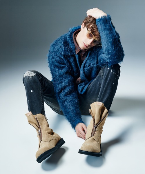 glamb(グラム)の「Shaggy Knit Shirt Cardigan / シャギーニットシャツカーディガン(カーディガン/ボレロ・メンズ・ブルー/ブラウン・S/M/L)」の11枚目の写真