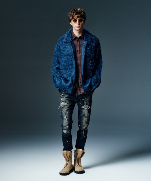glamb(グラム)の「Shaggy Knit Shirt Cardigan / シャギーニットシャツカーディガン(カーディガン/ボレロ・メンズ・ブルー/ブラウン・S/M/L)」の10枚目の写真