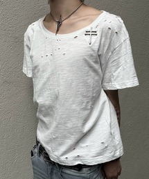YIKAI LABORATORY（イカイラボラトリー）の「【YIKAI LABORATORY】Lorraine cross symbol t-shirt / 【イカイラボラトリー】クロスシンボルダメージ半袖Tシャツ（Tシャツ/カットソー）」