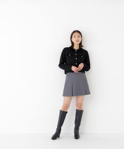 NATURAL BEAUTY BASIC(ナチュラルビューティーベーシック)の「モールカラーニットジャケット(カーディガン/ボレロ・レディース・チャコールグレー/ピンク/ブラック/オフホワイト・FREE)」の15枚目の写真